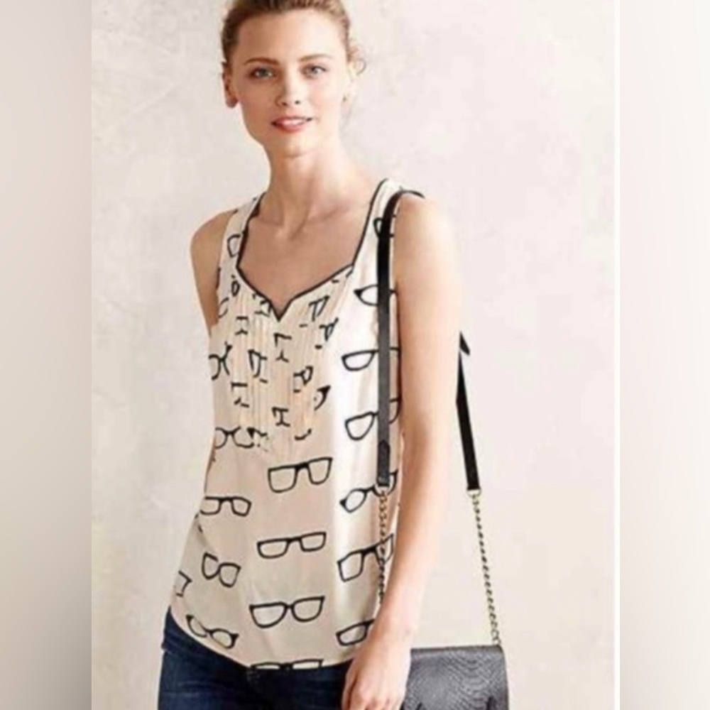 ANTHROPOLOGIE MAEVE Glasses Tank Top Blouse. Size 0.